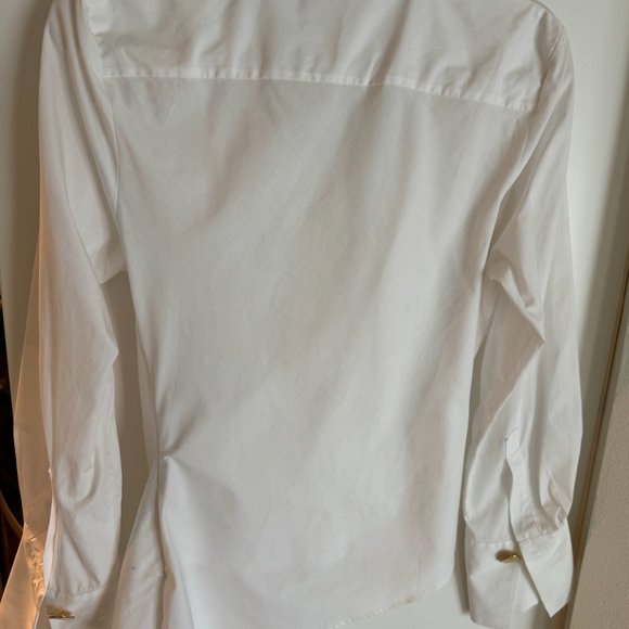 Zara White Cotton Faux Wrap Blouse Size XS NWT - Picture 4 of 8